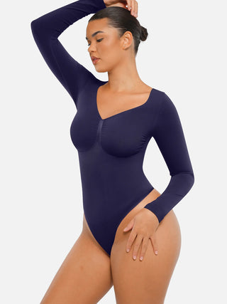 Long Sleeve Thong Bodysuit 