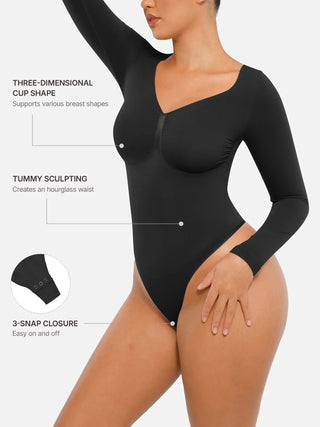 Long Sleeve Thong Bodysuit 