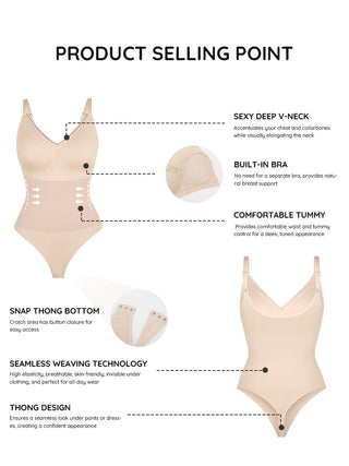 Built-in Bra Waist and Tummy Control Bodysuit