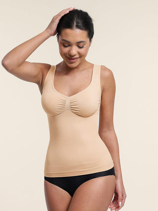 Camiseta sin mangas esculpida sin costuras